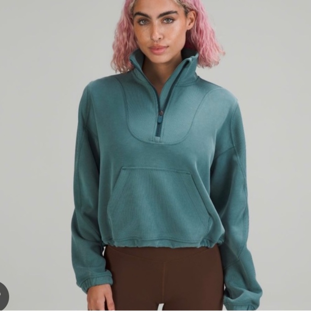 Brushed Sofstreme Ribbed Half Zip Size 8 Green Ja… - image 1